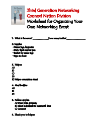 Organizing networking event worksheet